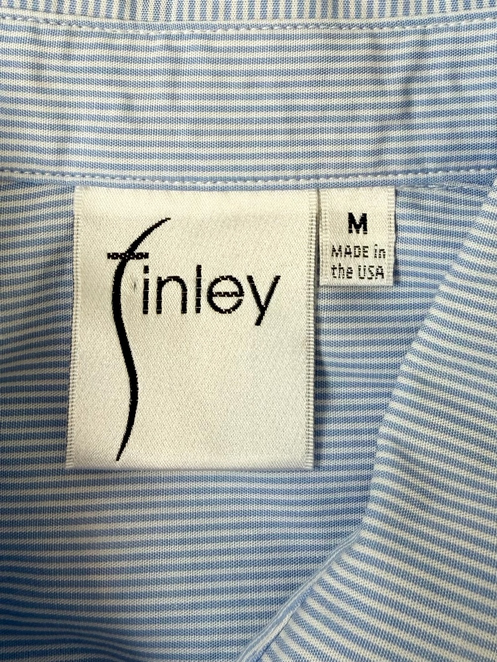 Finley Jenna Striped Cotton Chambray Ruffle Shirtdress Womens Blue White - Picture 15 of 16